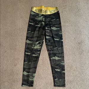 Victoria's Secret Green and Black Camouflage Leggings